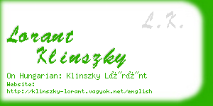 lorant klinszky business card